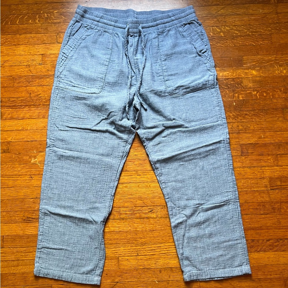 North River Outfitters Blue Chambray Capri Pants L